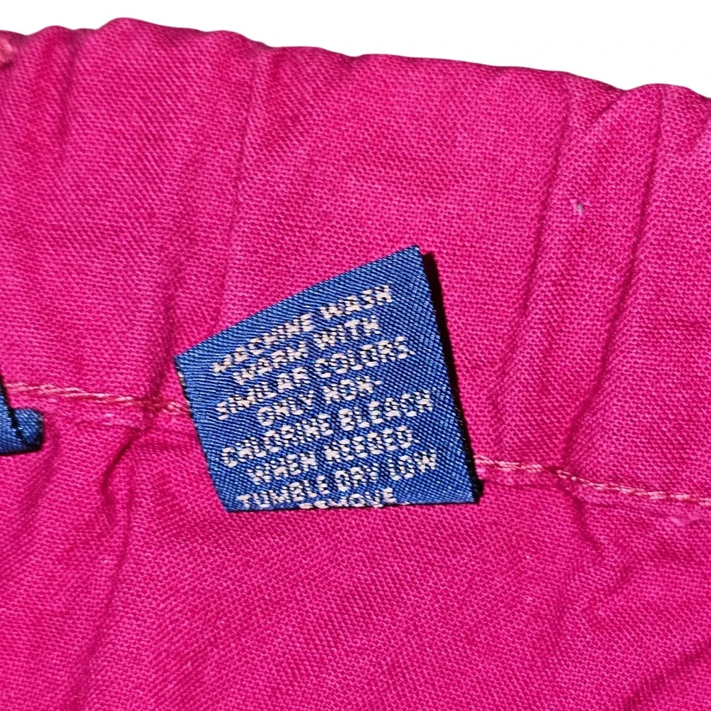 Vintage‎ Mom Hot Pink Pleated Cotton Short Elastic Waist Women Large Grandmacore
